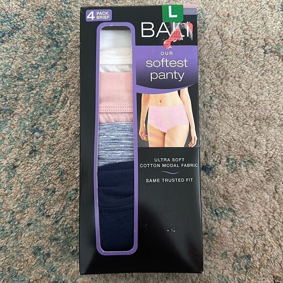 NWT Bali 4 Pack Briefs ~softest panty size Large - Picture 1 of 4